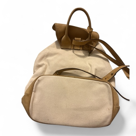 Escada Vintage canvas and leather Tan and Cream backpack - Picture 6 of 11